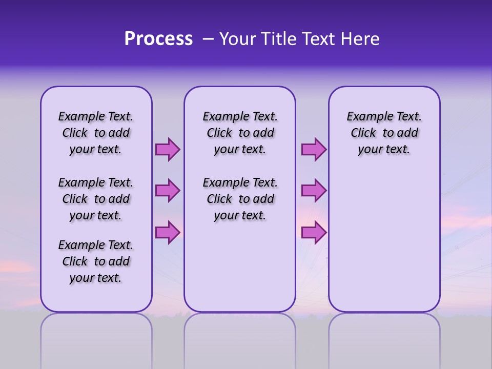 A Power Line With A Purple Sky In The Background PowerPoint Template