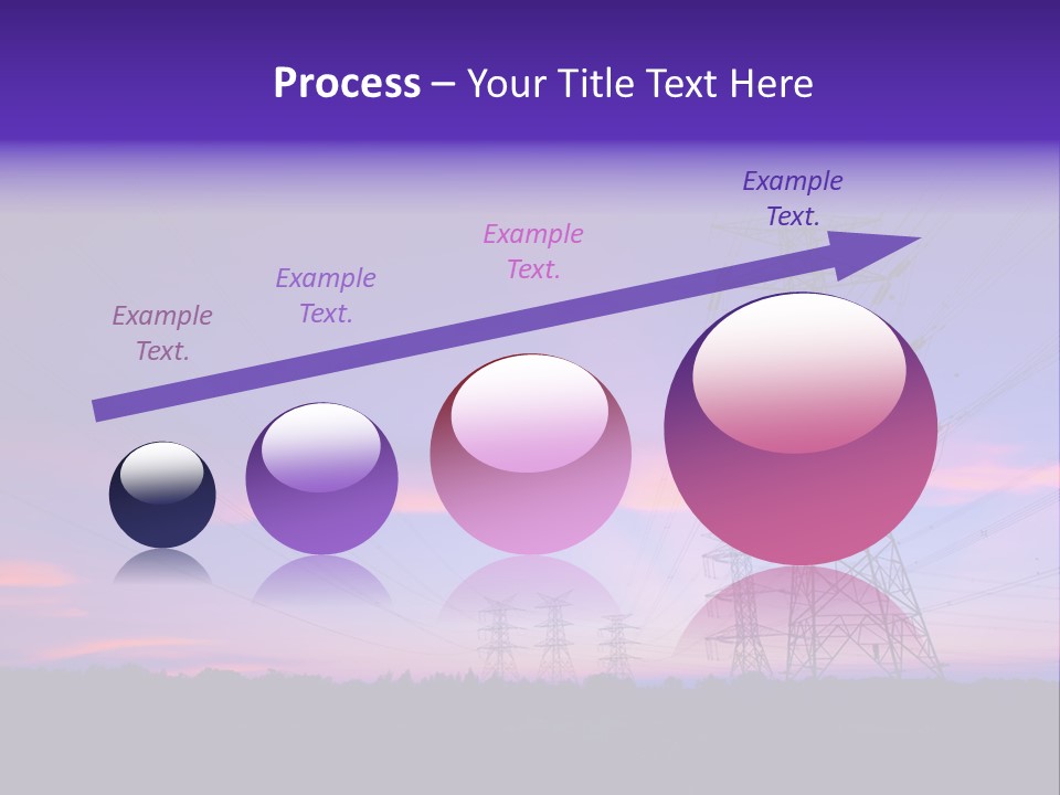 A Power Line With A Purple Sky In The Background PowerPoint Template