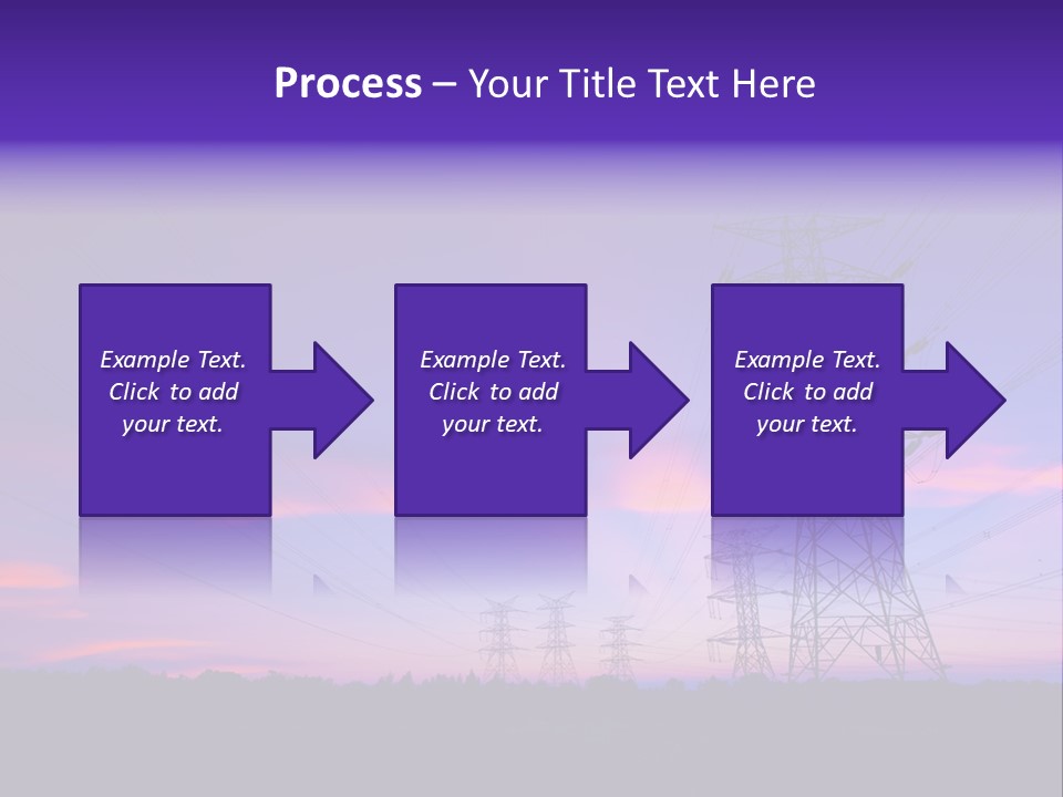 A Power Line With A Purple Sky In The Background PowerPoint Template