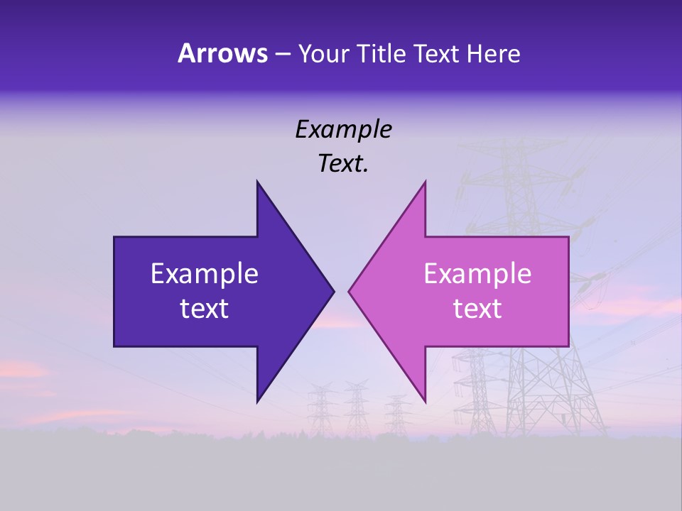 A Power Line With A Purple Sky In The Background PowerPoint Template