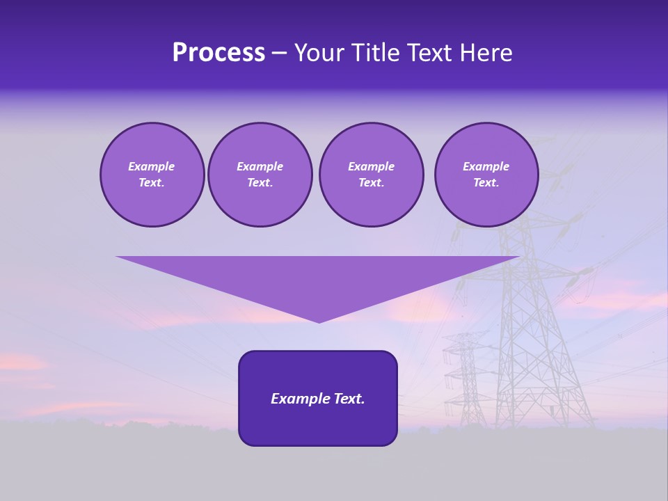A Power Line With A Purple Sky In The Background PowerPoint Template