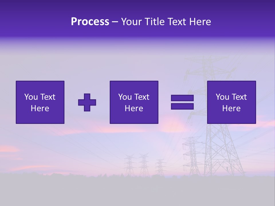 A Power Line With A Purple Sky In The Background PowerPoint Template