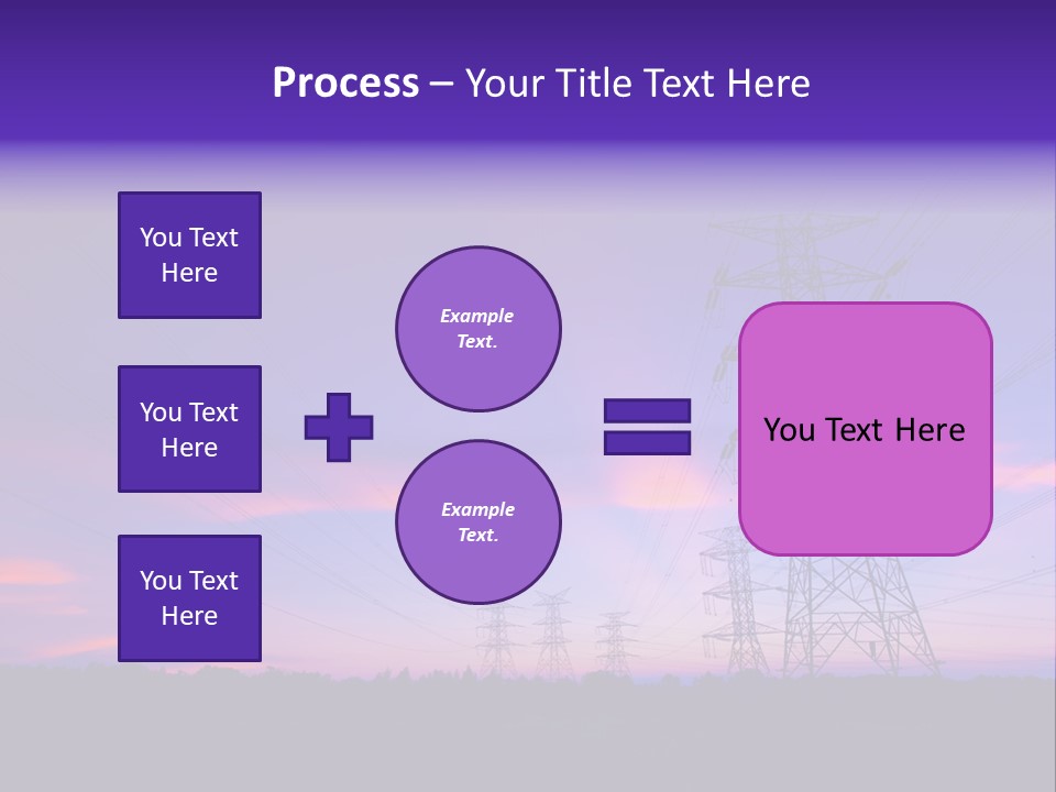 A Power Line With A Purple Sky In The Background PowerPoint Template