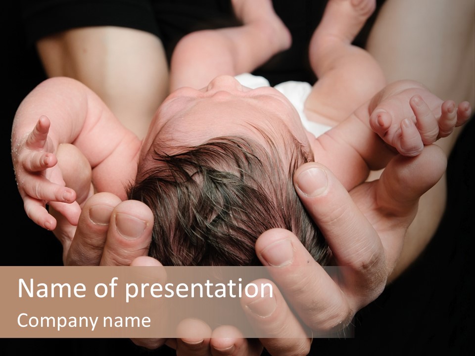 Father Tenderness Newborn PowerPoint Template