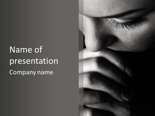 Hopelessness Portrait Looking PowerPoint Template