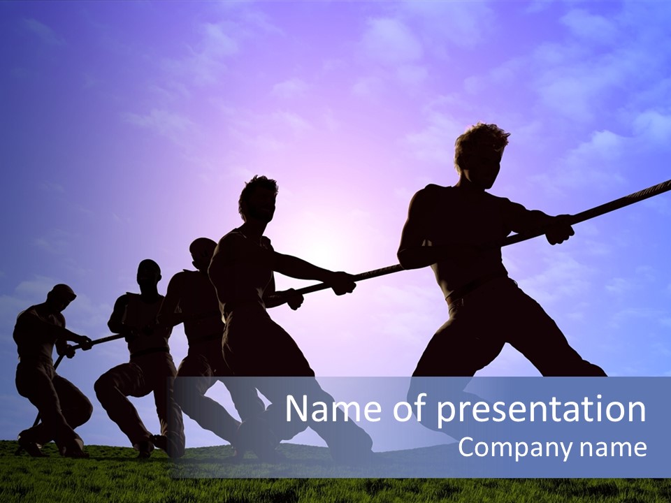 Playing String People PowerPoint Template