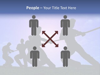 Playing String People PowerPoint Template