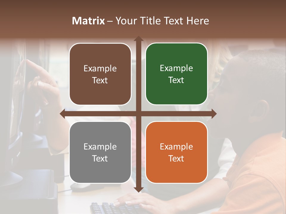 Boy Pupil Multi Ethnic PowerPoint Template