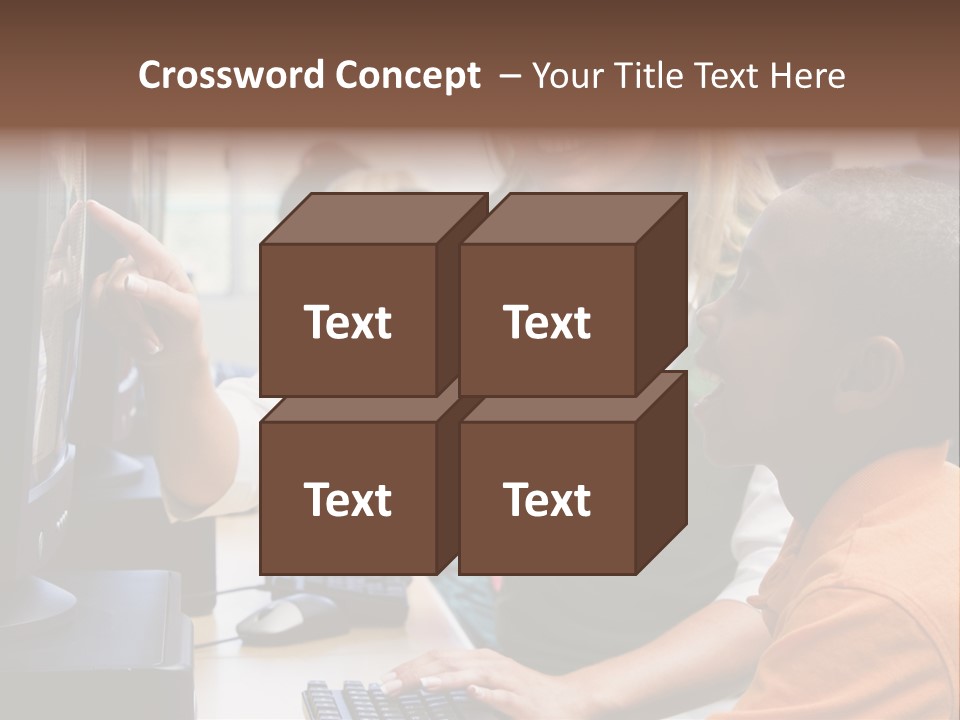 Boy Pupil Multi Ethnic PowerPoint Template