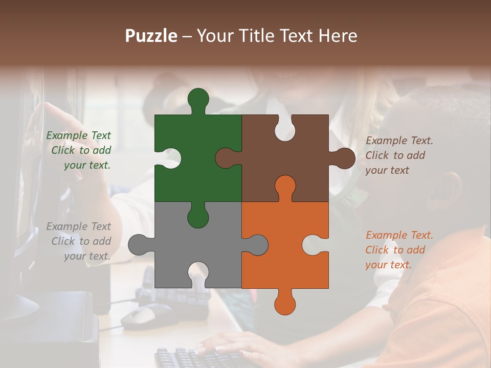 Boy Pupil Multi Ethnic PowerPoint Template