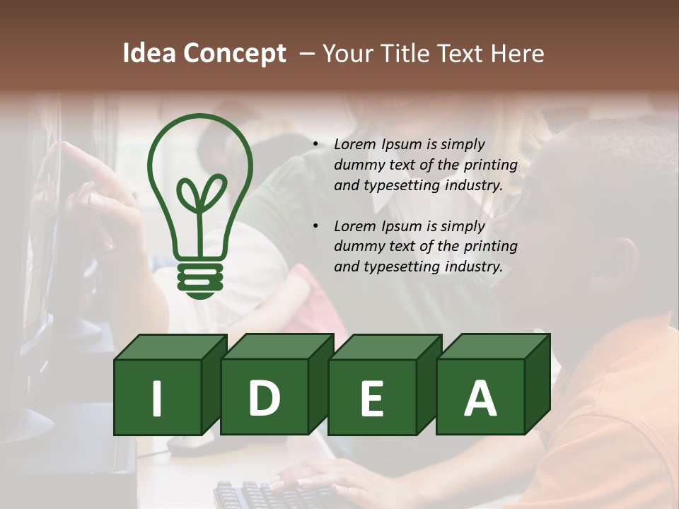 Boy Pupil Multi Ethnic PowerPoint Template