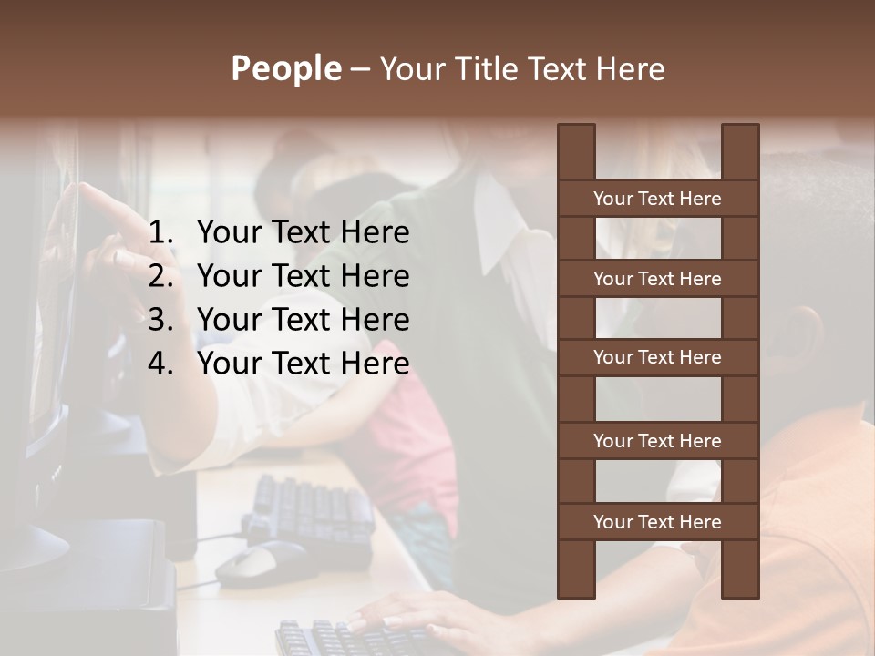 Boy Pupil Multi Ethnic PowerPoint Template