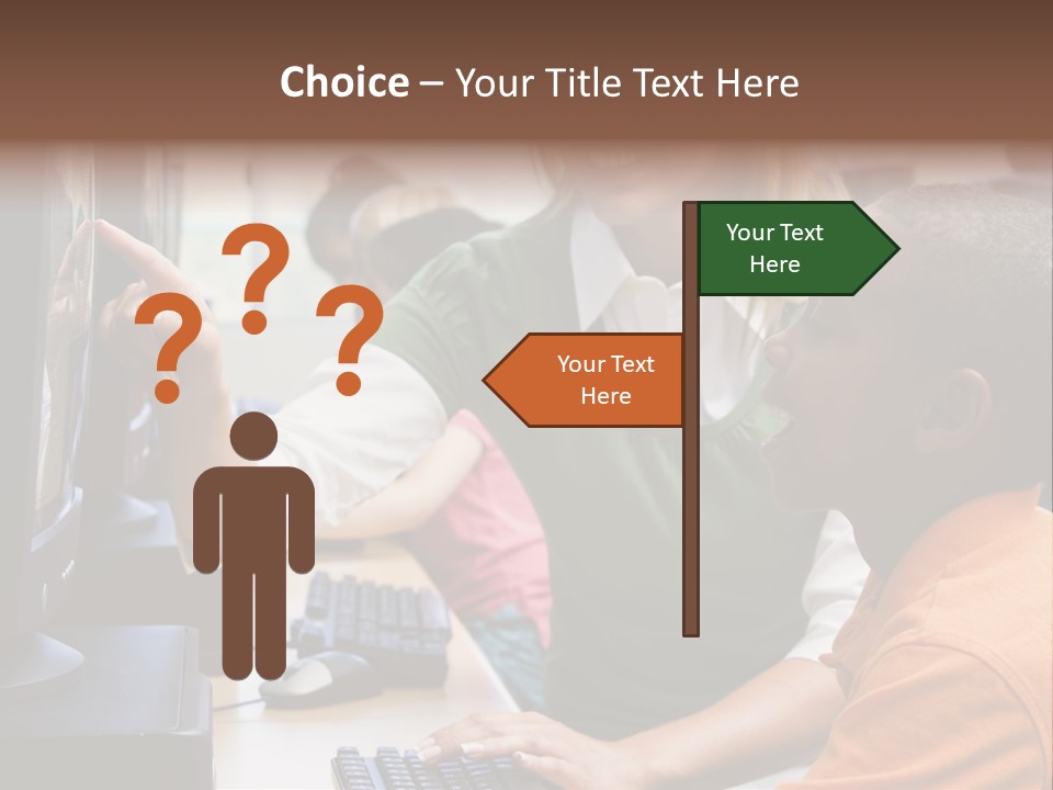 Boy Pupil Multi Ethnic PowerPoint Template