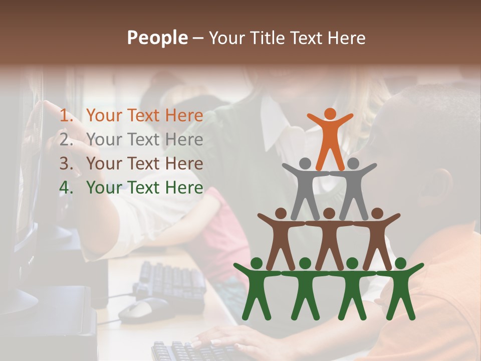 Boy Pupil Multi Ethnic PowerPoint Template