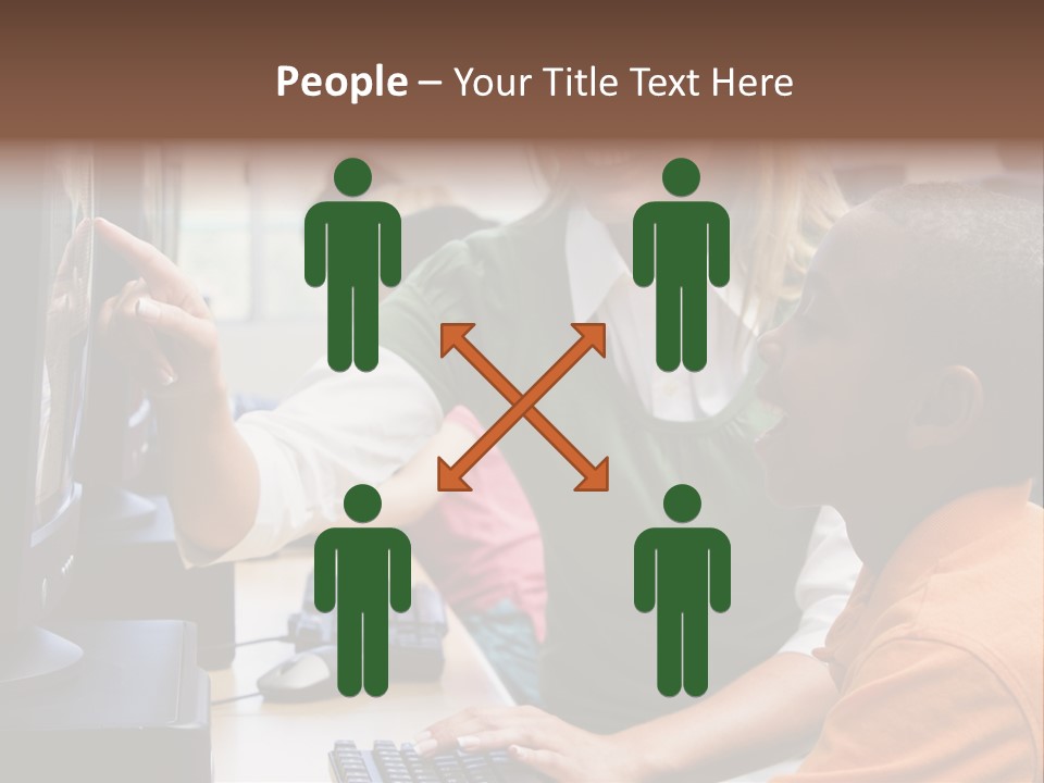 Boy Pupil Multi Ethnic PowerPoint Template