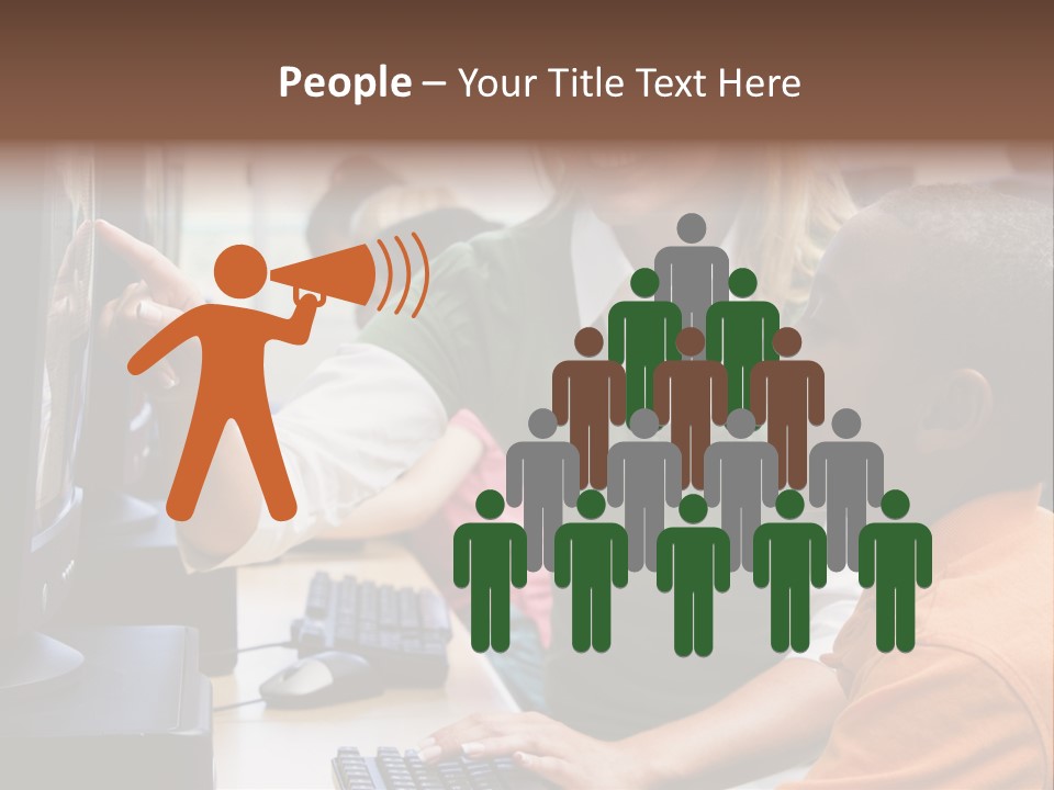 Boy Pupil Multi Ethnic PowerPoint Template