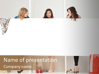 A Group Of Women Standing Behind A White Board PowerPoint Template