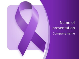 Awareness Ribbon Cause Pancreatic PowerPoint Template