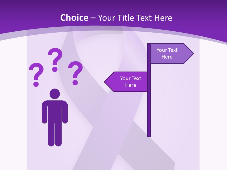 Awareness Ribbon Cause Pancreatic PowerPoint Template