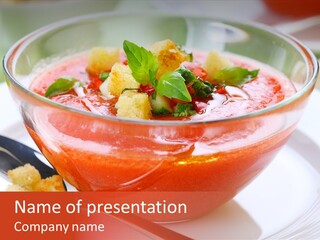 Gazpacho Vegetarian Tasty PowerPoint Template