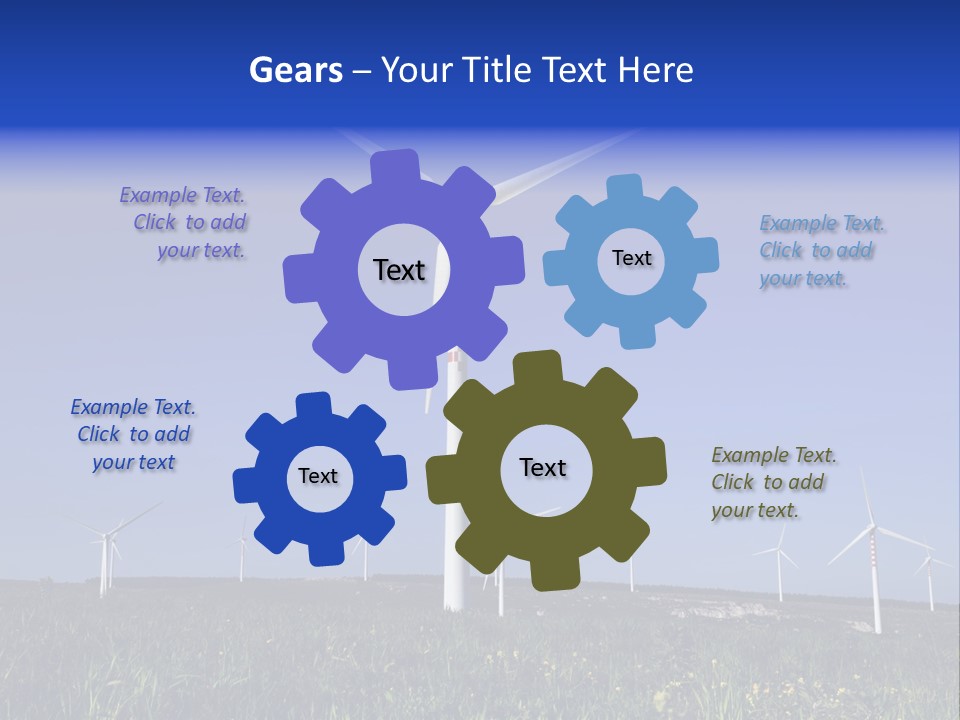 A Wind Farm With Windmills In The Background PowerPoint Template
