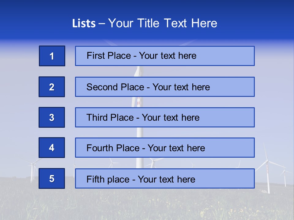 A Wind Farm With Windmills In The Background PowerPoint Template