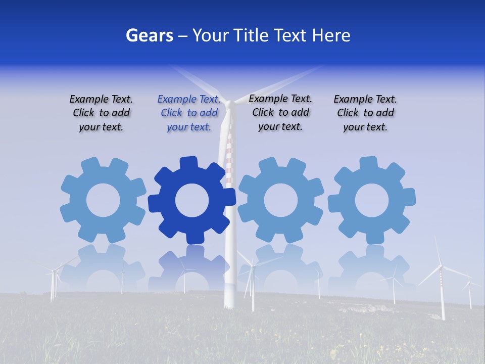 A Wind Farm With Windmills In The Background PowerPoint Template