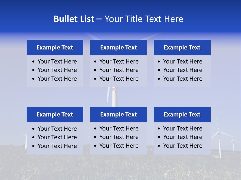 A Wind Farm With Windmills In The Background PowerPoint Template