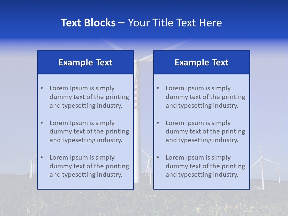 A Wind Farm With Windmills In The Background PowerPoint Template