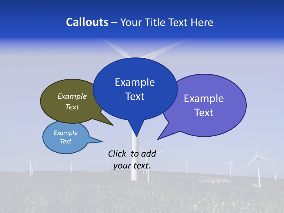 A Wind Farm With Windmills In The Background PowerPoint Template