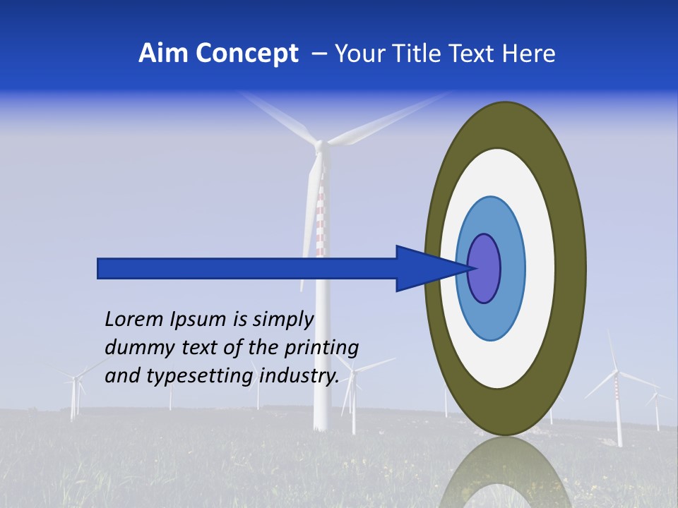 A Wind Farm With Windmills In The Background PowerPoint Template