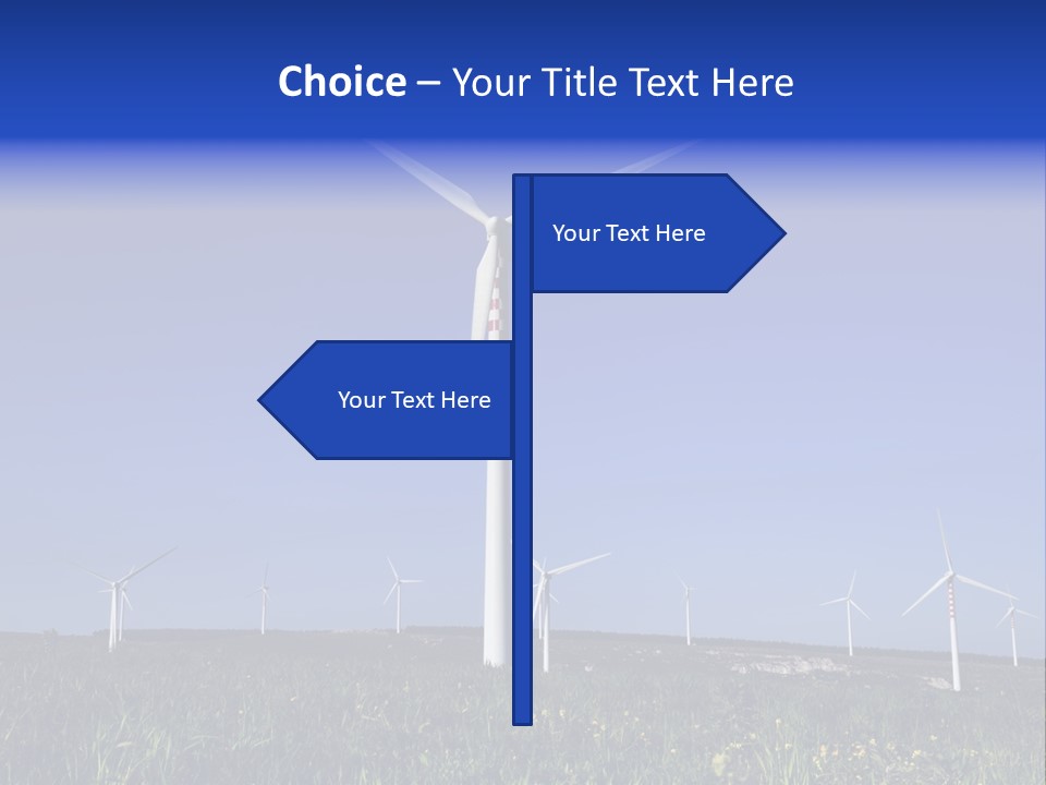 A Wind Farm With Windmills In The Background PowerPoint Template