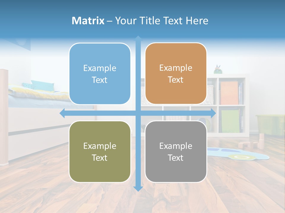 A Child's Room With A Bookcase And Toys PowerPoint Template