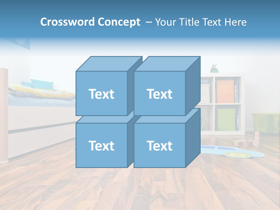 A Child's Room With A Bookcase And Toys PowerPoint Template