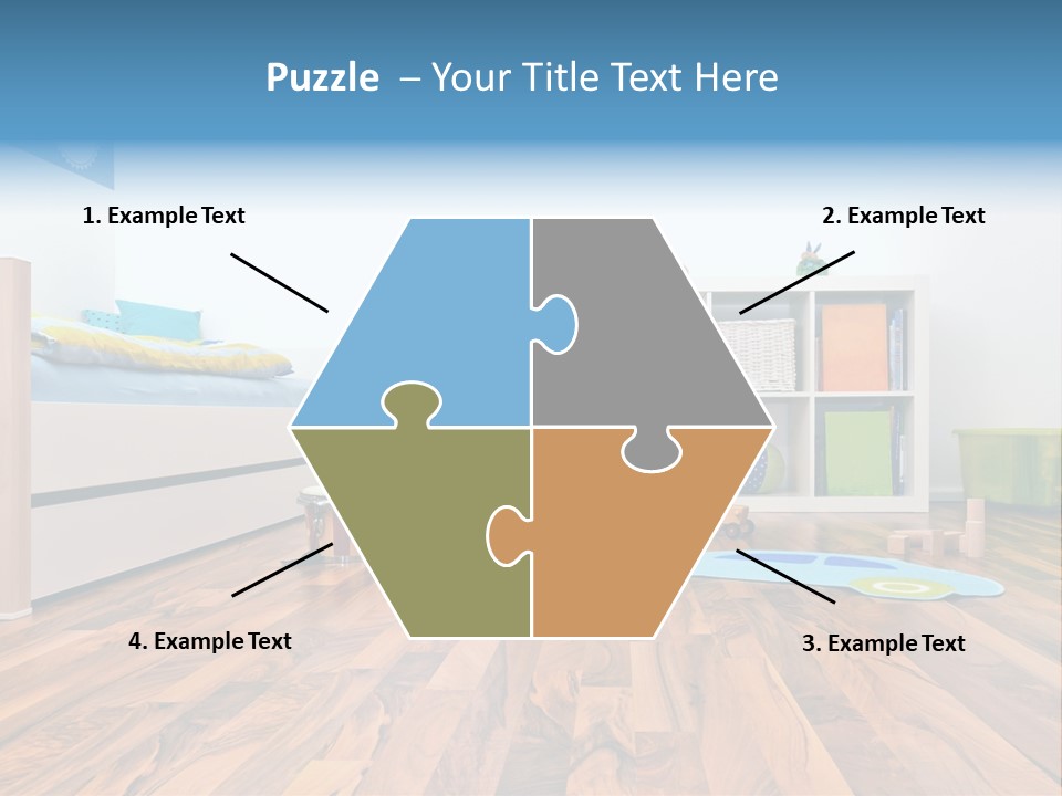 A Child's Room With A Bookcase And Toys PowerPoint Template