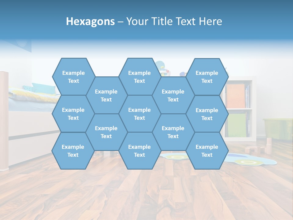 A Child's Room With A Bookcase And Toys PowerPoint Template