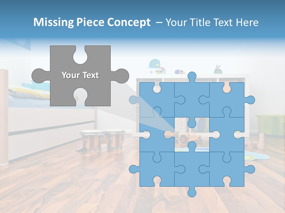 A Child's Room With A Bookcase And Toys PowerPoint Template