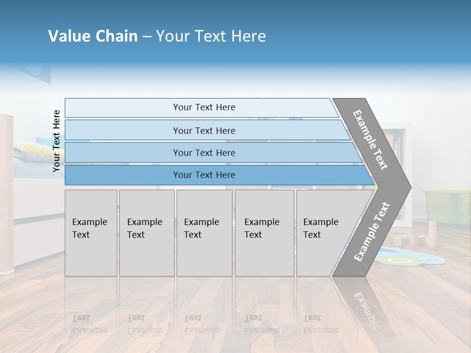 A Child's Room With A Bookcase And Toys PowerPoint Template