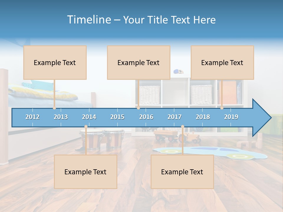 A Child's Room With A Bookcase And Toys PowerPoint Template