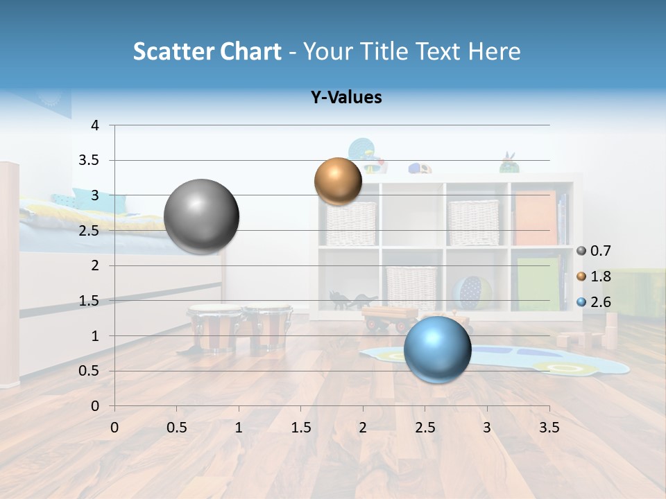 A Child's Room With A Bookcase And Toys PowerPoint Template