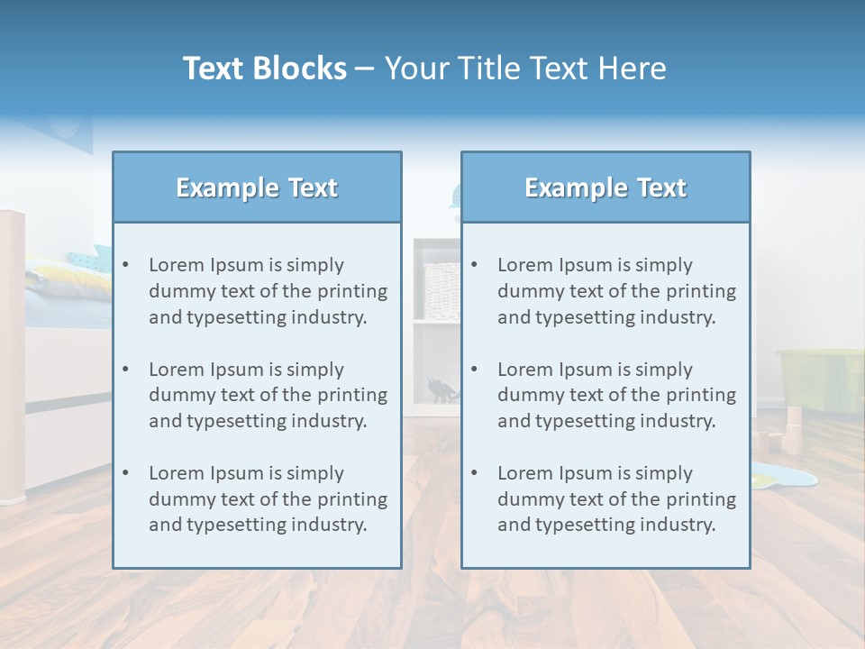 A Child's Room With A Bookcase And Toys PowerPoint Template