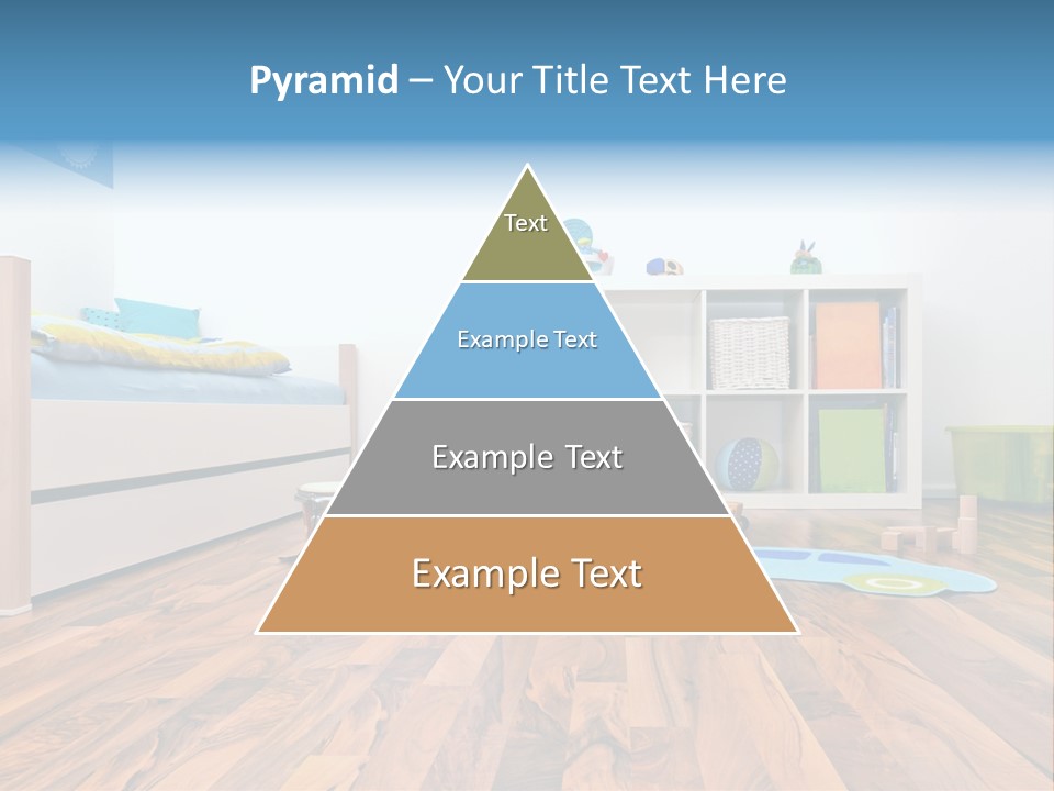 A Child's Room With A Bookcase And Toys PowerPoint Template