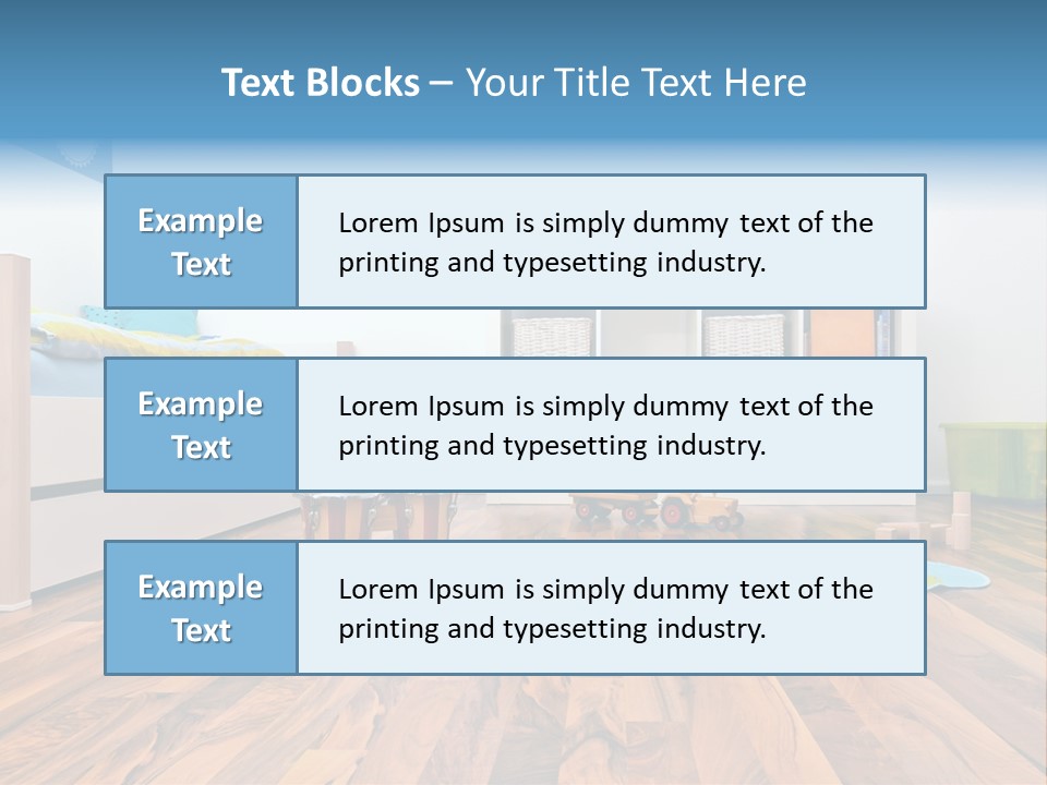 A Child's Room With A Bookcase And Toys PowerPoint Template