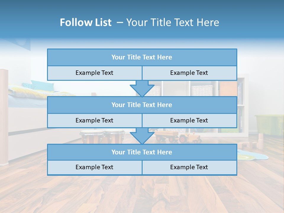 A Child's Room With A Bookcase And Toys PowerPoint Template