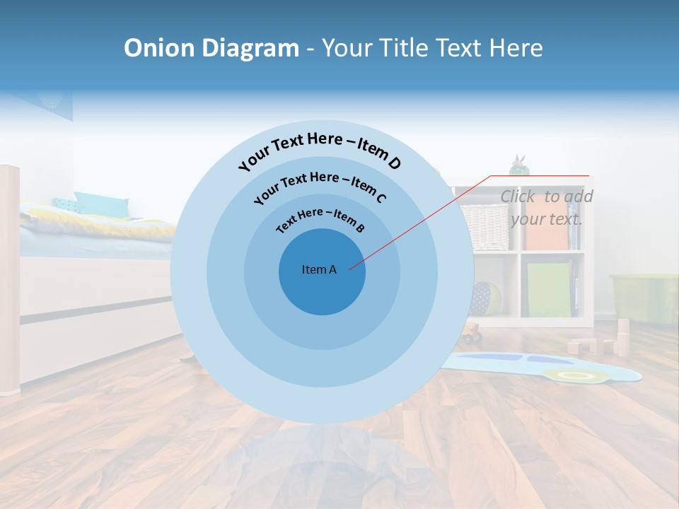 A Child's Room With A Bookcase And Toys PowerPoint Template