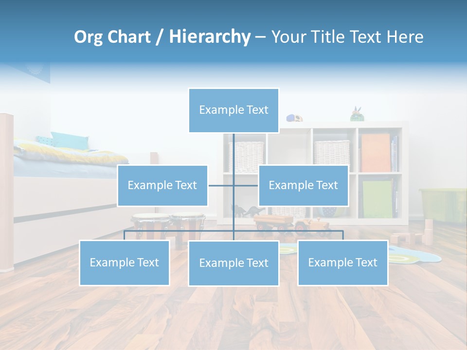 A Child's Room With A Bookcase And Toys PowerPoint Template