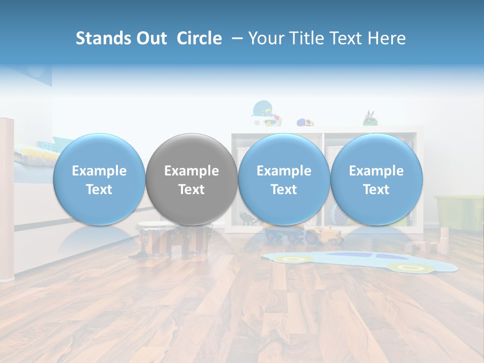 A Child's Room With A Bookcase And Toys PowerPoint Template