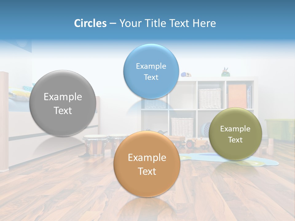 A Child's Room With A Bookcase And Toys PowerPoint Template