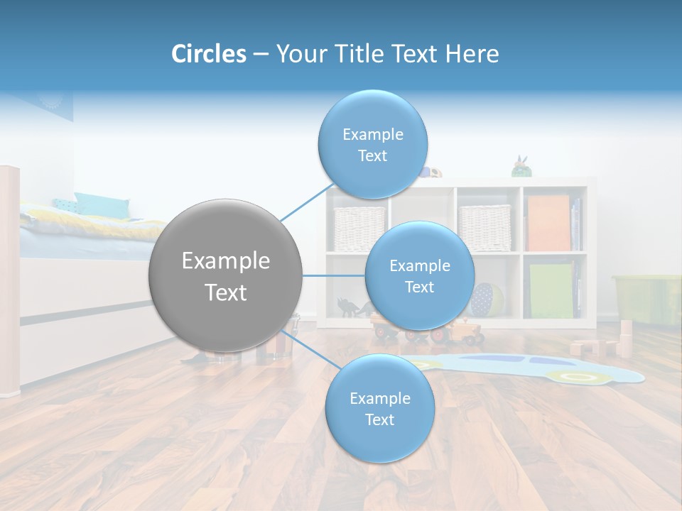 A Child's Room With A Bookcase And Toys PowerPoint Template