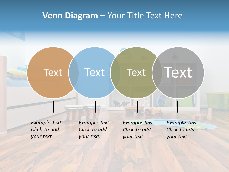 A Child's Room With A Bookcase And Toys PowerPoint Template